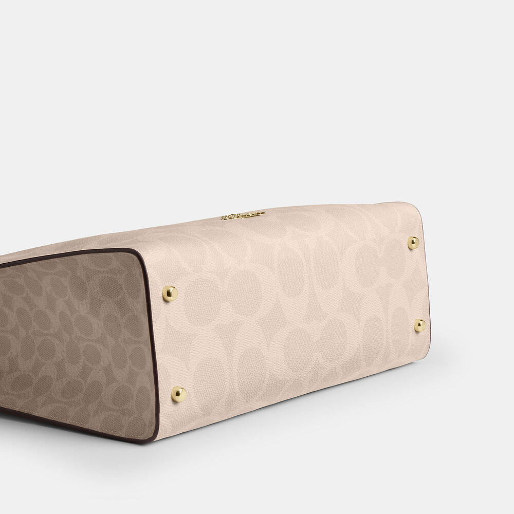 New Coach Maggie Tote Bag In Blocked Signature Canvas - Picture 2 of 11